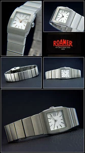 Square 168 ^ Roamer Watch,Stainless Steel, Folding Clasp, Swiss Made, Silver - Picture 1 of 1