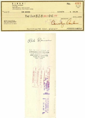 Check signed by Rob Reiner Cover