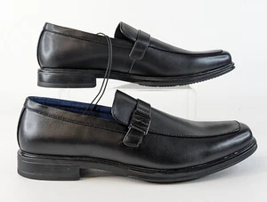 PERRY ELLIS PORTFOLIO Justin BLACK Penny Loafers Dress Casual Shoes Sz 11.5 M US - Picture 1 of 10