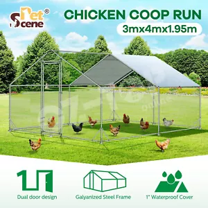 Chicken Coop Cat Dog Enclosure Run Chook Pen Walk In Shelter Rabbit House Hutch - Picture 1 of 12
