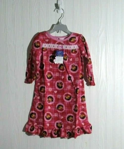 Girls Dora The Explorer 2T Flannel Nightgown Red Snowflakes NWT - Picture 1 of 3