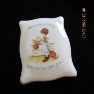 Vintage Holly Hobbie Replacement Lid For Rectangle Trinket Porcelain Box - Bild 1 von 5