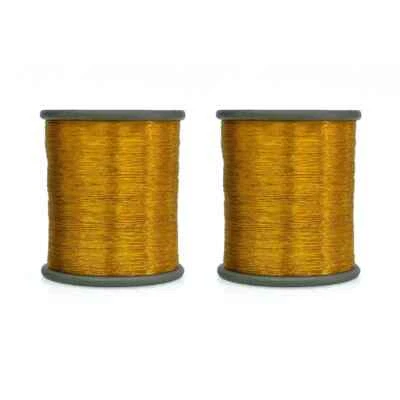 Metallic Zari Thread Embroidery For Sewing and Jewelry Making 0.1MM Yellow 2Pcs - Image 1 of 4