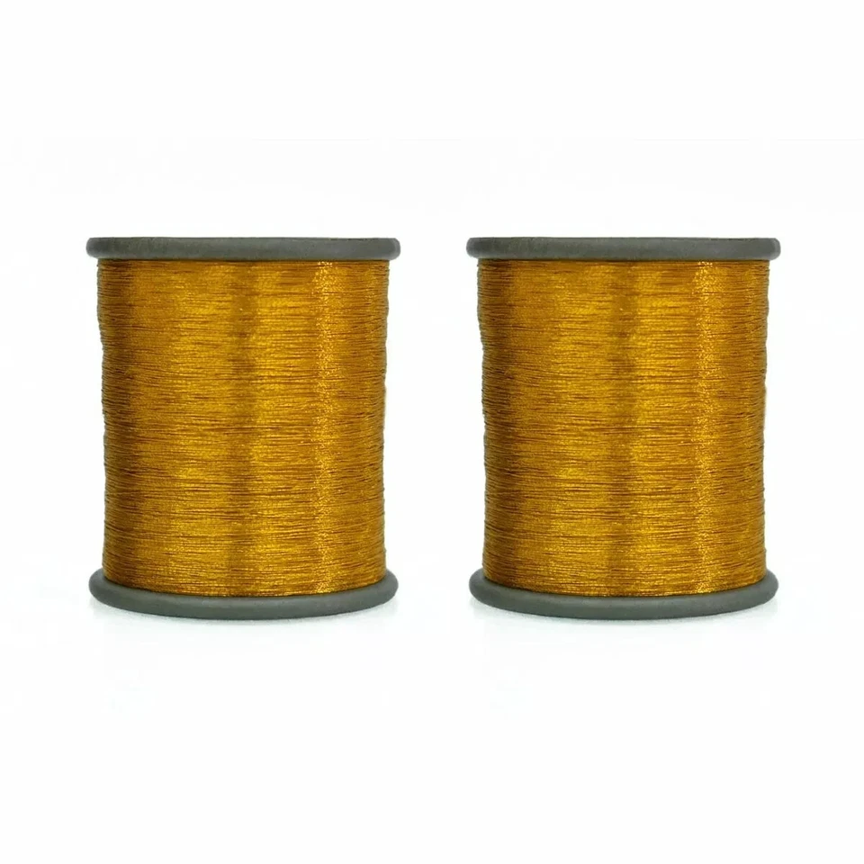 Metallic Zari Thread Embroidery For Sewing and Jewelry Making 0.1MM Yellow 2Pcs - Image 1 of 4