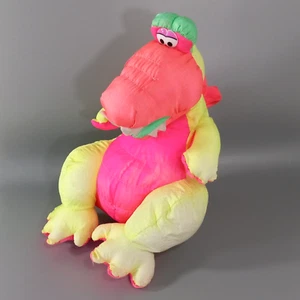Vintage Nylon Plüsch T-Rex Neon Dinosaurier Stofftier Spielzeug hell pastell Dino 11 Zoll - Bild 1 von 8