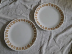 Set of 2 Corning Corelle BUTTERFLY GOLD Pattern 10¼" Dinner Plates - Picture 1 of 3