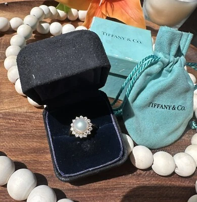 Anillo TIFFANY & CO 18k perlas y diamantes Foto 1 de 4