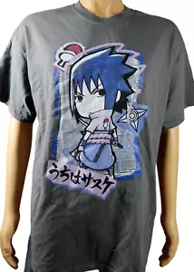 Naruto Shippuden 20th Anniv Sasuke Uchiha Anime Manga Gray T Shirt XL New NWT - Picture 1 of 3