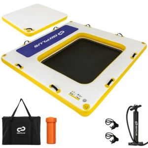 8' x 8' Inflatable Floating Dock Platform 3 People & Mesh Swim Lounge, Carry Bag - Picture 1 of 10