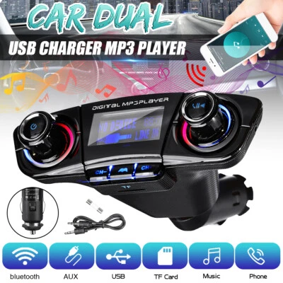 Car Bluetooth Transmitter FM MP3 Player Hands-free Radio Adapter Kit USB Charger - Image 1 of 4