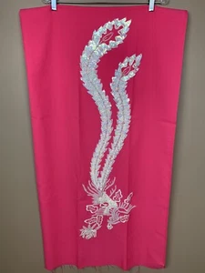 Vintage Sequin Beaded Fabric Hot Pink Craft RARE 45 X 54 Willam Co - Picture 1 of 5
