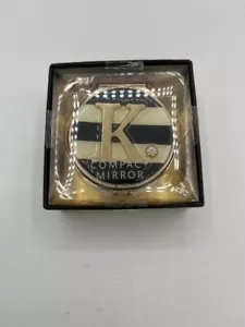 New ! Compact Mirror With The Letter K Embellished With Crystals From Swarovski - Picture 1 of 2