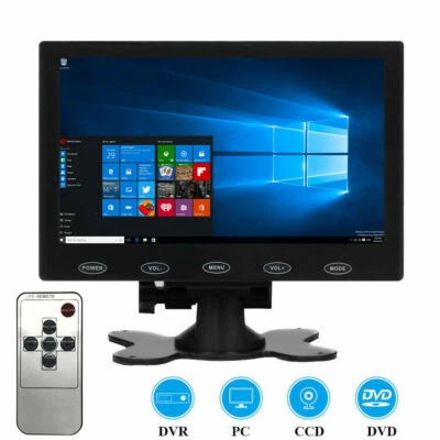 7" Display Small Portable Monitor USB LCD Screen AV VGA HDMI Security Speakers - Image 1 of 4