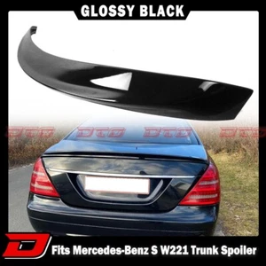 2007-2013 Fits Mercedes Benz S W221 4D A Rear Trunk Spoiler Painted Black - Picture 1 of 7