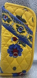 Vera Bradley Soft Quilted Double Slot Eye Glass Case  Yellow, Blue & Red Floral