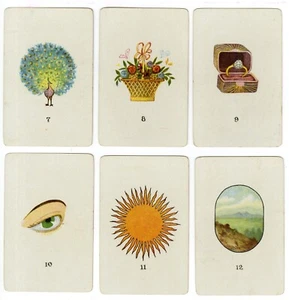 TEUILA FORTUNE TELLING Cards, complete set. Published 1923, original - Picture 1 of 10