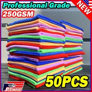 50 Pack Bulk Microfiber Cleaning Cloth No Scratch Rag Polishing Detailing Towel