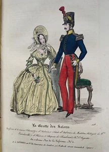 Exceptional Antique 1837 Fashion book L'ESTAFETTE DES MODES w 35 sewing patterns - Picture 1 of 24