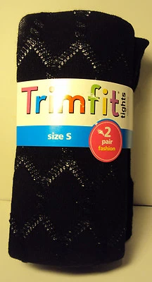 Niñas Trimfit Marca 2 Pares Negras Moda Medias Sólidas y Diseño Talla Pequeña 4-6 Foto 1 de 4