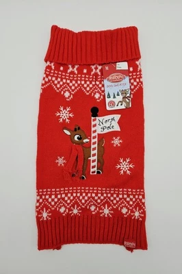 New Rudolph The Red Nosed Reindeer Dog Sweater, Size Medium, Christmas - Image 1 of 4