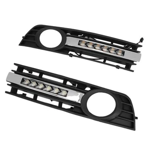 ˜2 Pcs Grilles Fog Lights Turning Signal Daytime Running Lamp Fit For A4 B6 - Picture 1 of 15
