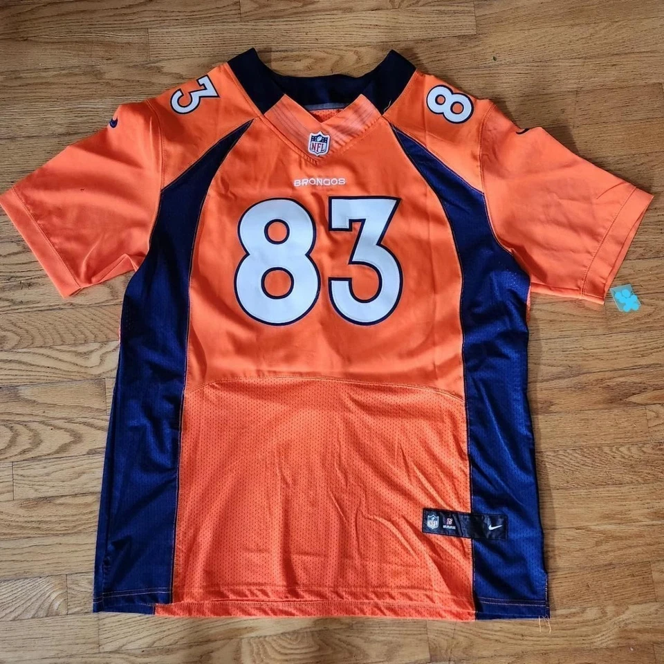 Camiseta Nike Wes Welker On Field NFL Denver Broncos #83 Talla 52 Naranja Azul Foto 1 de 4