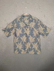 Reyn Spooner 100% Linen Shirt Men's Medium Regency Textured Hawaiian Button Up - Picture 1 of 9