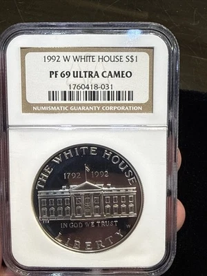1992 W NGC PF69 White House Bicentenary Commemorative Silver Dollar #B50703 - Image 1 of 4