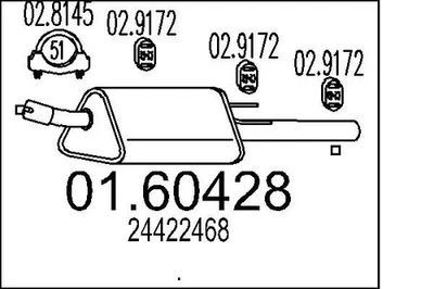 Silencieux final 01.60428 MTS pour OPEL VECTRA B VECTRA B Break - Photo 1/4