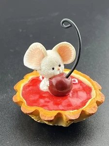 Vintage Hallmark Cherry Jubilee Mouse Pie Ornament 1989 Keepsake Christmas Boxed - Picture 1 of 6