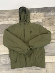 Fred Perry Bomber Jacket Small Khaki Hood - Picture 1 of 12