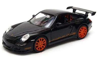 Porsche 911 GT3 RS modelo de coche británico juguete negro diecast escala 1:34-1:39 Welly Foto 1 de 4