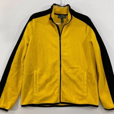 Vintage Lauren Ralph Lauren size XL  Black Yellow Active Fleece Full Zip Jacket - Image 1 of 4