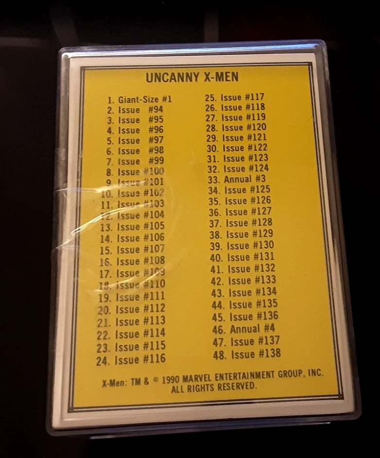 1990 The Uncanny X-Men Cover Series 1 Full Set 90 Cards.  PACKFRISCH - Bild 1 von 1