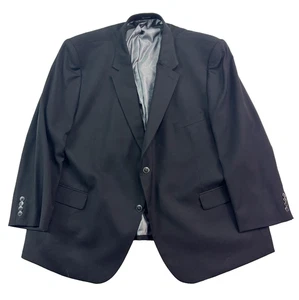 Pronto Uomo 58R Black Hopsack Wool Blazer Jacket Sport Suit Coat Stretch - Picture 1 of 10