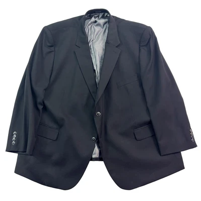Pronto Uomo 58R Black Hopsack Wool Blazer Jacket Sport Suit Coat Stretch - Image 1 of 4
