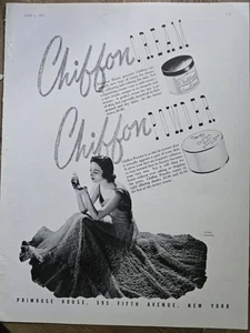 1937 Primrose House Chiffon Cream Powder I. Magnin evening gown Vintage ad - Picture 1 of 1