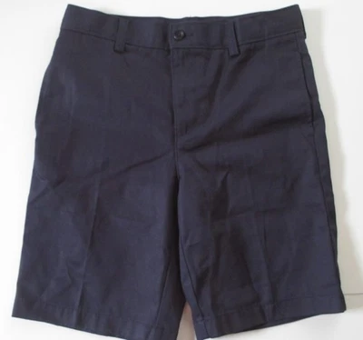 LANDS END Azul Marino Uniforme Escolar Frente Liso Chino Pantalones Cortos Niños 8 Husky NUEVO Foto 1 de 4