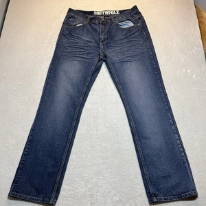 Southpole Blue Jeans Whiskers Relaxed Baggy Fit Men's Size 36x32 Y2K - Picture 1 of 12