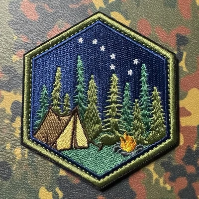 CYKOVISUALS ALL TERRAIN CAMPSITE - DUSK Embroidered Patch Hook/Loop BACKPACKING CAMPING