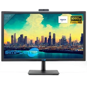 MONITOR 27" FHD TOUCH CON WEBCAM VGA HDMI AUDIO TOUCHSCREEN POS CASSA SCHERMO - Imagen 1 de 9