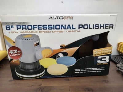NEW AutoSpa 94009AS Dual Speed 6" Professional Polisher with 3 Bonus Bonnets - Image 1 of 2