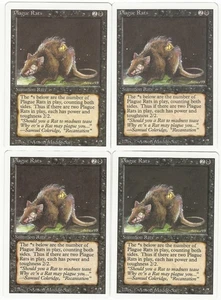 MTG Plague Rats x4 Revised Edition Common NM/LP Playset - Picture 1 of 1