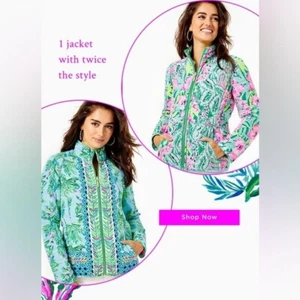 LILLY PULITZER MAEVEN REVERSIBLE DOWN JACKET SIZE 2 - Picture 1 of 8