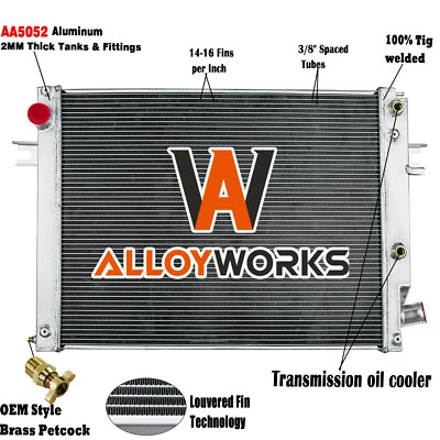 2-Row Aluminum Radiator for 2013-2018 2015 Ram 2500 3500 4500 5500 AT 52014720AA Foto 1 de 4