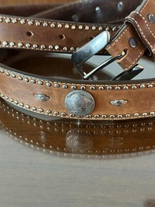 Onyx by Brighton Westerngürtel Herren Größe 44 braun Leder Büffelnickel Rodeo - Bild 1 von 10