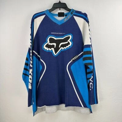 Camisa de carreras Fox vintage años 90 para hombre 2XL azul motocross supercross manga larga Foto 1 de 4