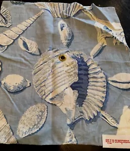 BRUNSCHWIG & FILS Via Costeira in Sea (Blue) 17 x 18" Nautical Fabric Sample - Picture 1 of 2