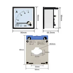 1PCS New CP-96 Ammeter AMP Current Meter AC 0-30A & Current Transformer 30/5A - Bild 1 von 4