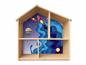 Firmament Aufkleber PHF10 für das Puppenhaus IKEA FLISAT als Toniebox-Regal - Bild 1 von 2